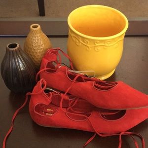 Red ballerina sandals